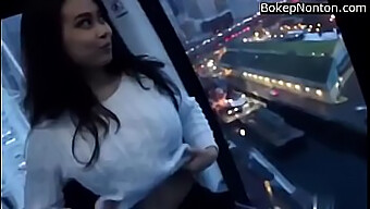 Asian Teen'S Big Tits On Display In Public