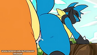 Lucario De Peitos Grandes Fodido Por Charizard Em Uma Foda De Buceta Rígida