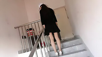 Teen Asian Girl Gets Spanked And Banged In The Stairwell