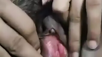 Close-Up View Of A Young Indian Girl'S Fingers Exploring Her Tight Pussy